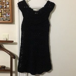 Black crocheted dress